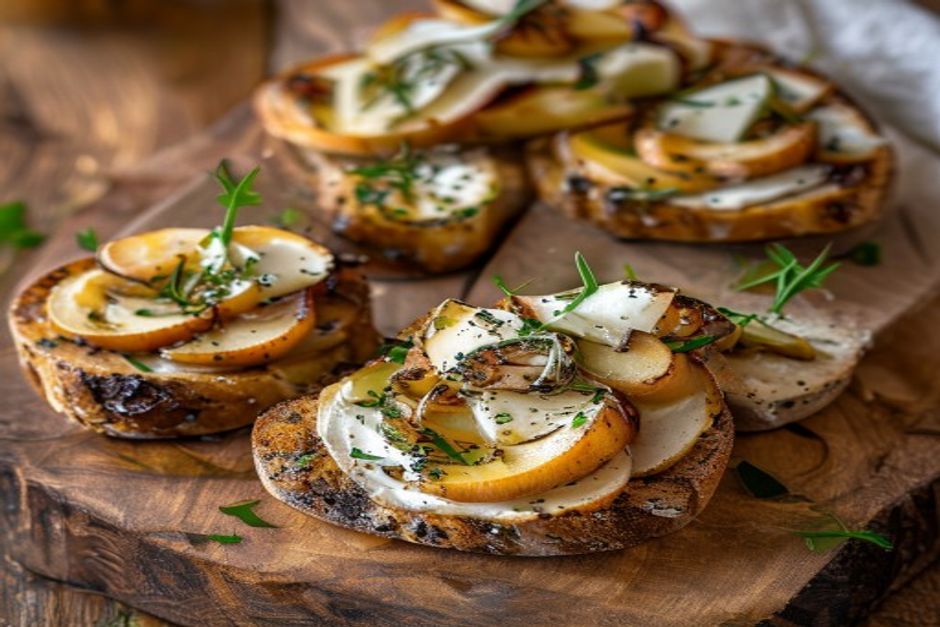 La Bruschetta au gorgonzola et à la poire : un mariage divin entre douceur et caractère