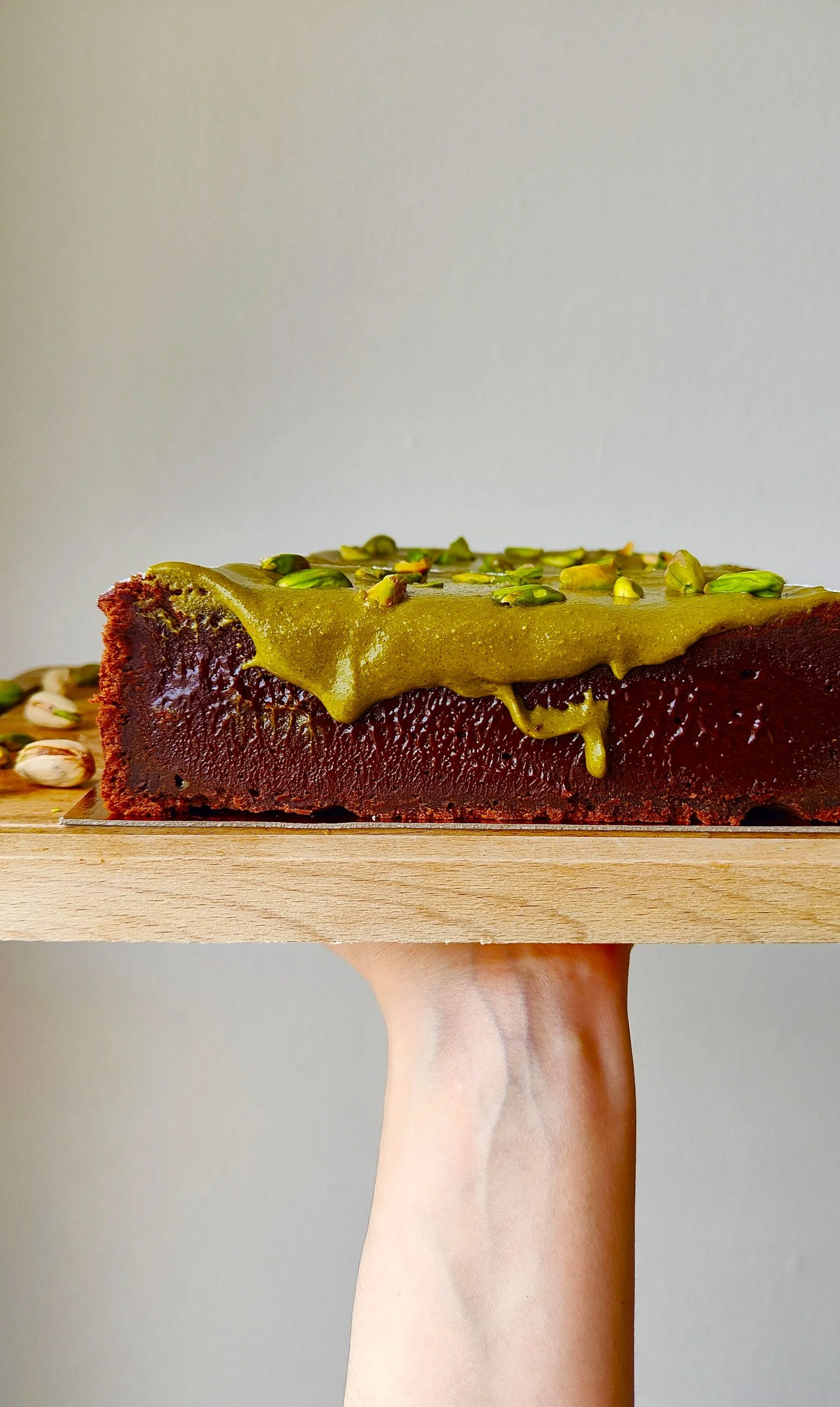 Pavé_fondant_au_chocolat_sauce_pistache : la recette