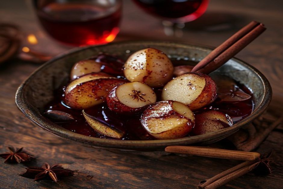 Poires au vin rouge : la recette élégante et réconfortante de nos régions