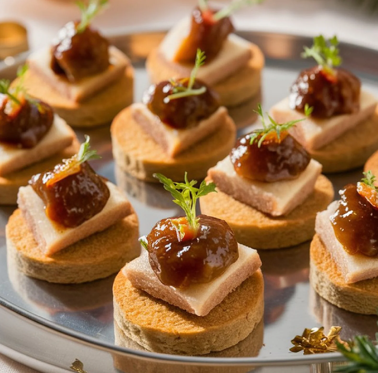 Canapés de foie gras mi-cuit et chutney de figues : 1 recette festive inratable