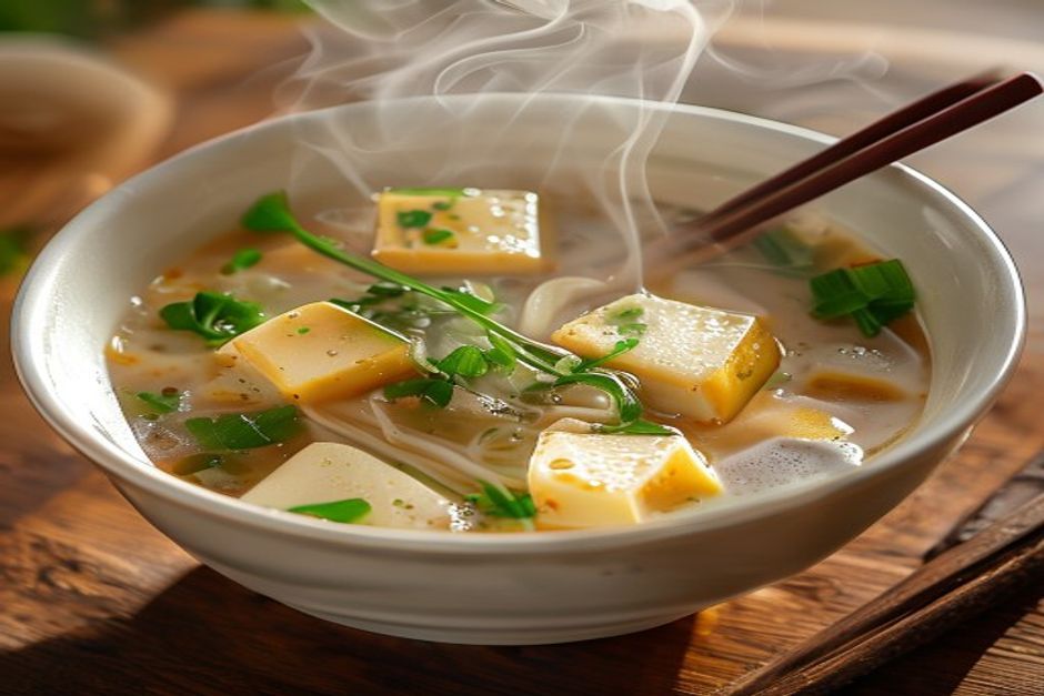 Soupe de fleurs d'œuf au tofu