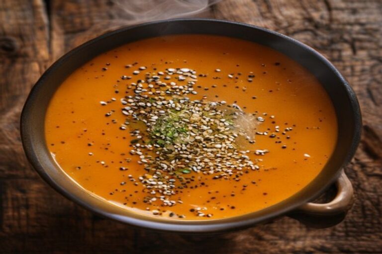 Velouté de potimarron au riz gluant