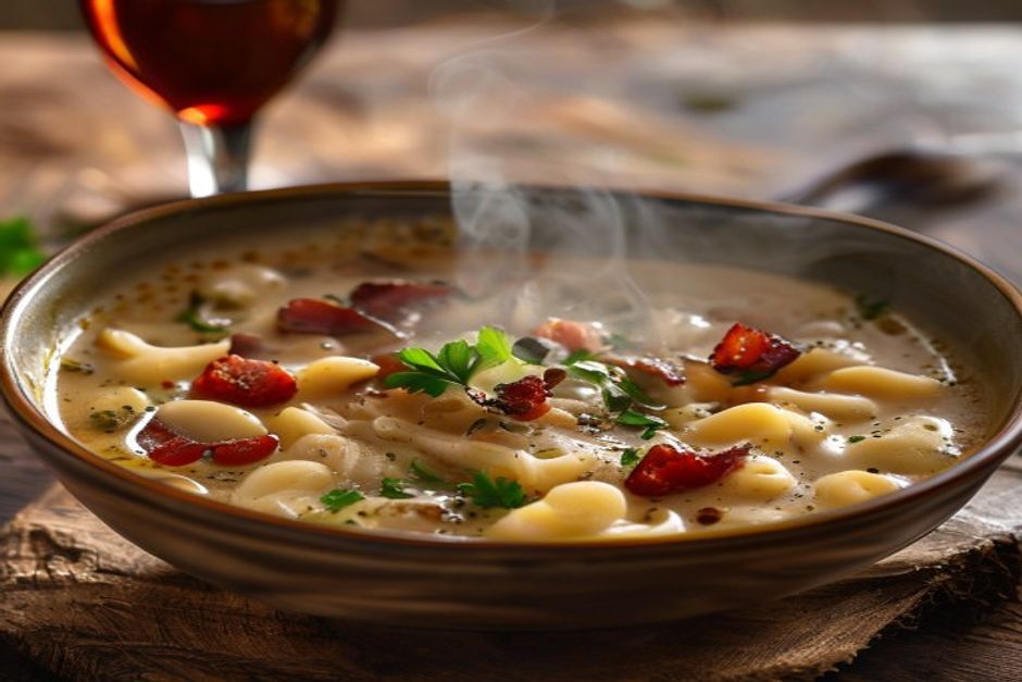 Soupe de haricots blancs aux pâtes Pasta e fagioli