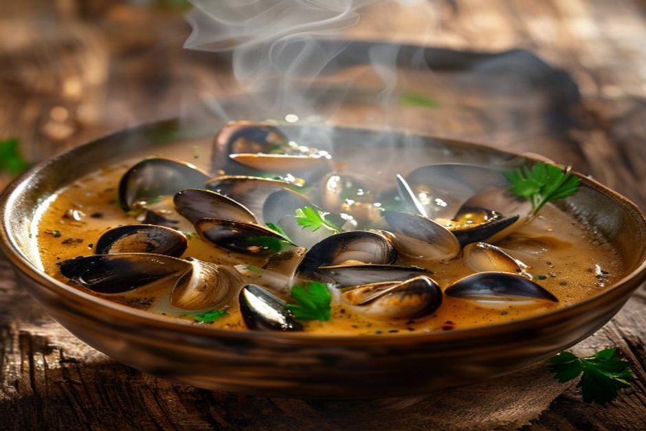Moules et couteaux gratinés