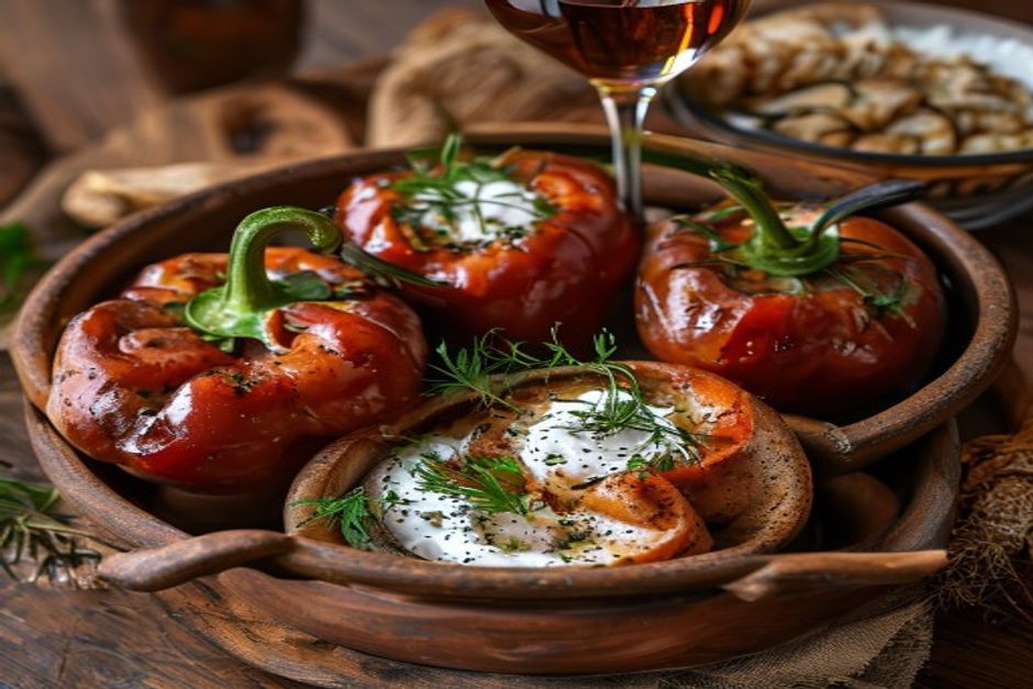 Ardei Umpluti  poivrons farcis au four 
