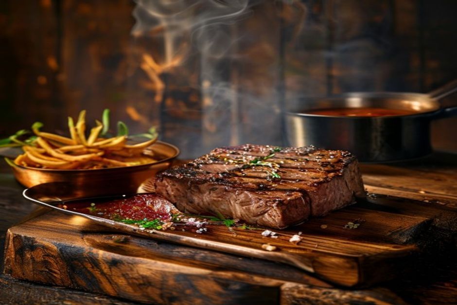 entrecote blonde aquitaine sarments vigne sauce bordelaise