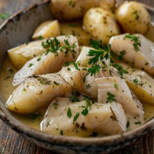 Harengs marinés aux pommes