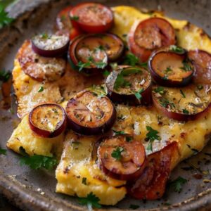 Omelette espagnole aux aubergines et chorizo