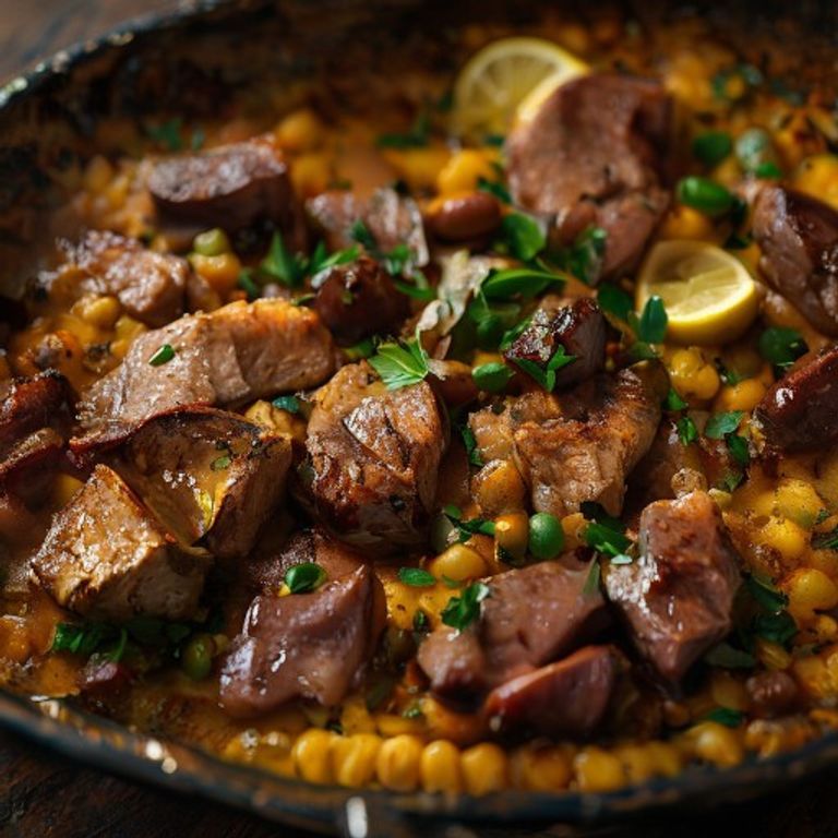Paella à la viande de taureau