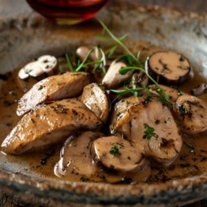 Poulet au Porto et Champignons