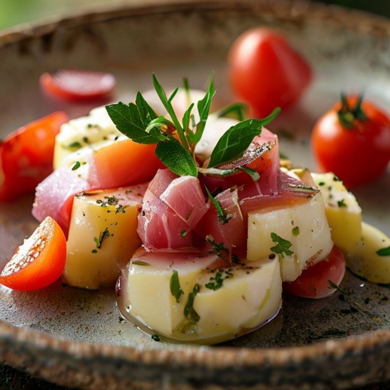 Tartare facile de pomme au Pata Negra et Brousse Corse