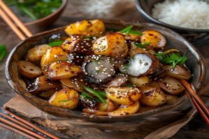 banchan pommes de terre confites champignons sautés