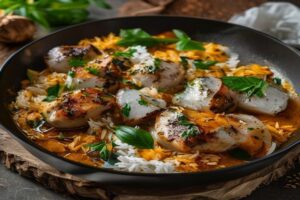 Photo de blancs de poulet au curry et ananas