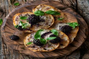 Blinis au caviar d'aubergine