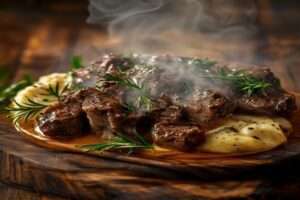 Brasato avec la polenta