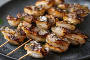 Brochettes de Pétoncles et Champignons