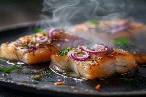 cabillaud mariné au sak et doenjang