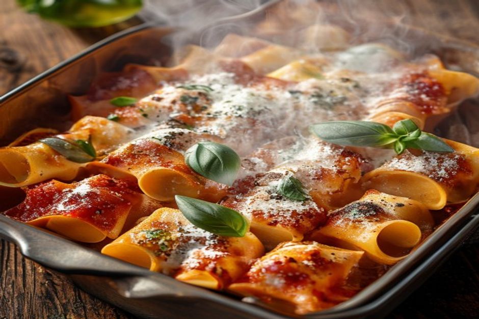 cannellonis maison à la viande et épinards