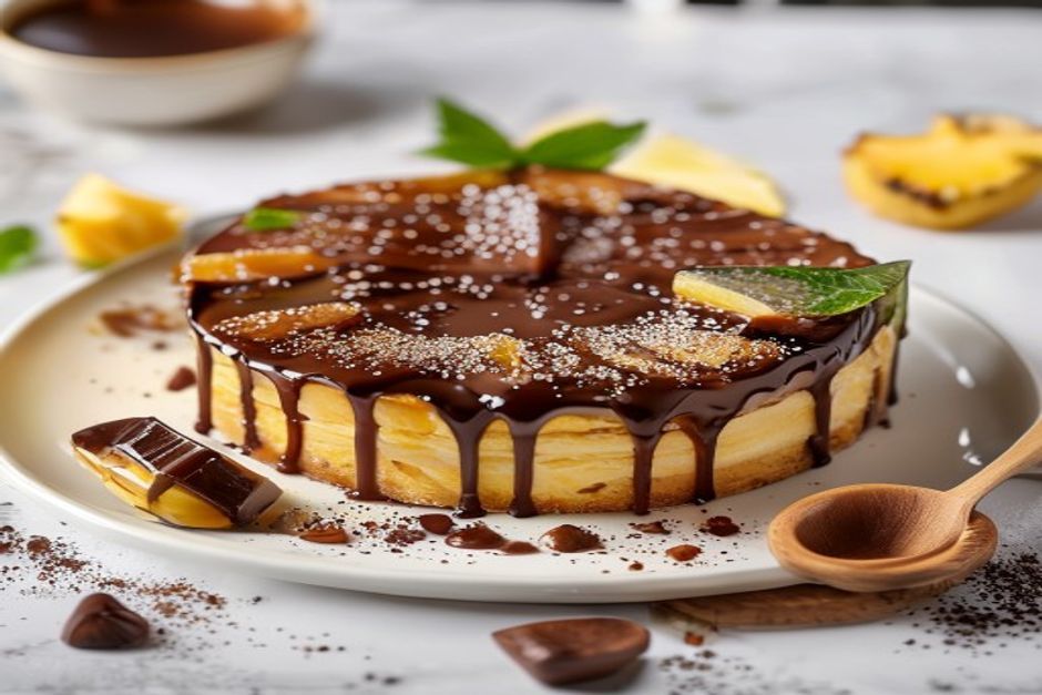 Photo de charlotte à l'ananas et au chocolat