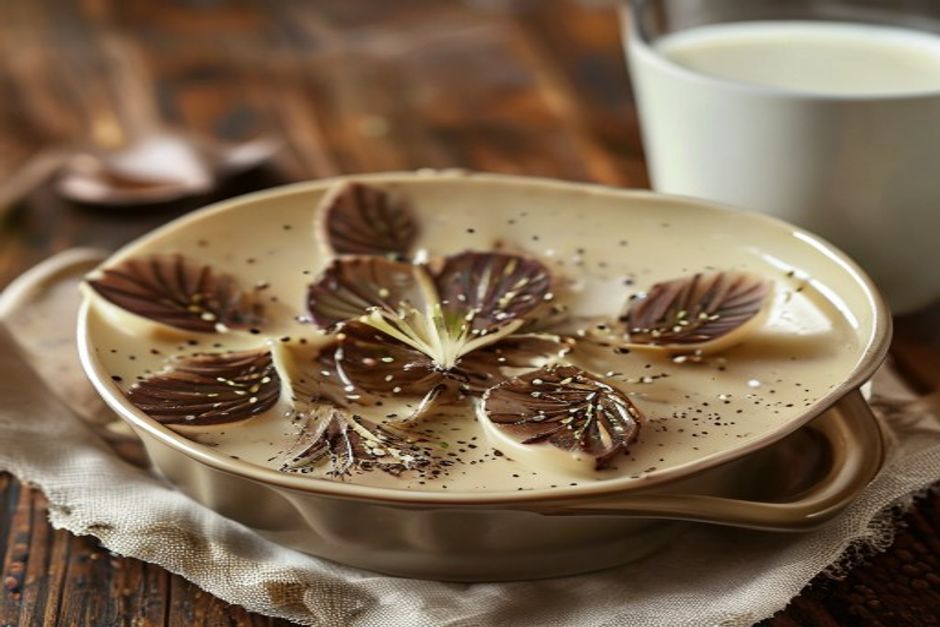 Photo de crème au chocolat et au fenouil confit