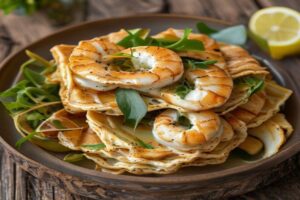 Crêpes panées aux crevettes