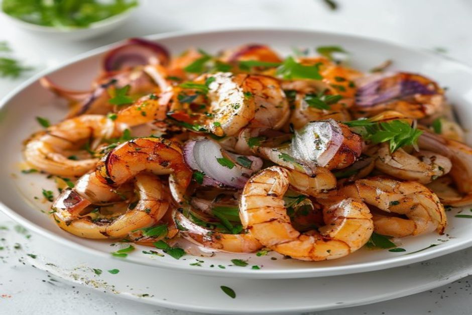 Photo de crevettes sautées saté au piment