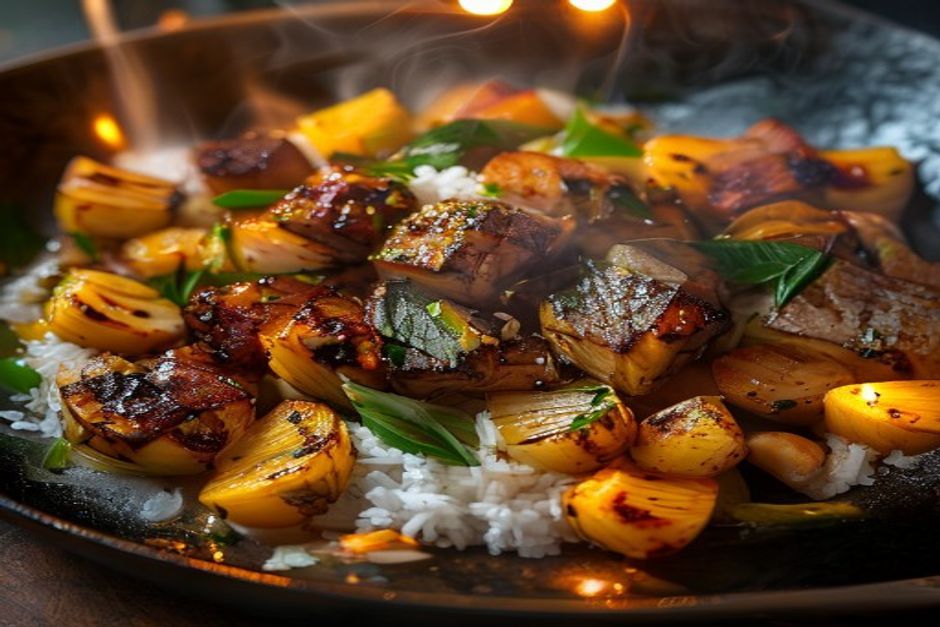 Photo de filet de bœuf à l'ananas