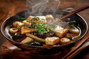 hot pot tofu bambou champignons