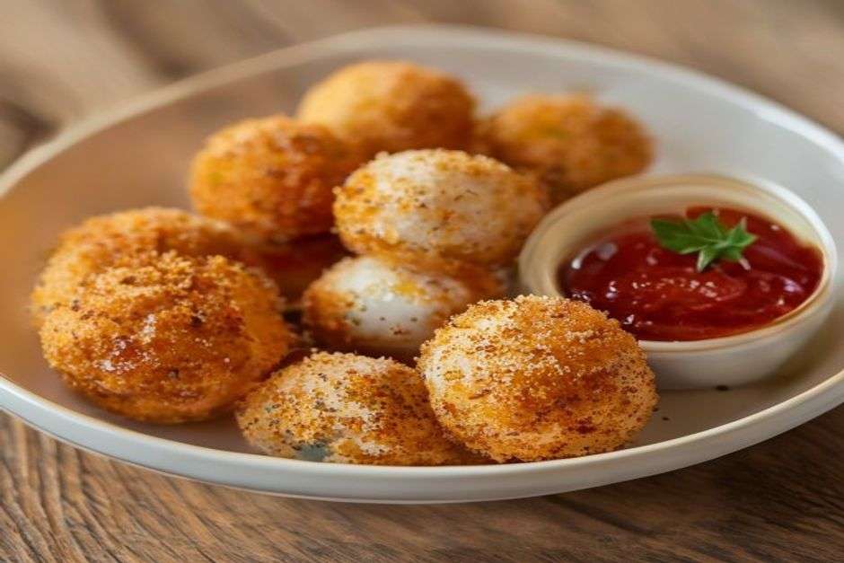 mini-billes de mozzarella panées