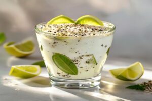 Photo de mousse au fromage blanc citron vert coco
