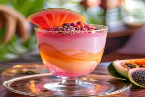 Photo de mousse pastèque papaye passion