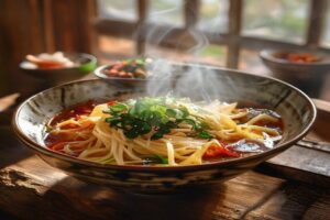 Nouilles au bouillon de poulet