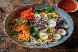 nouilles soba au crudités