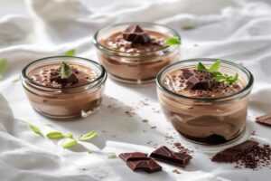 Photo de petits pots de crème au chocolat