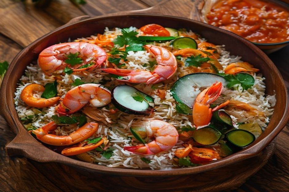 Photo de Pilaf aux crevettes et aux légumes