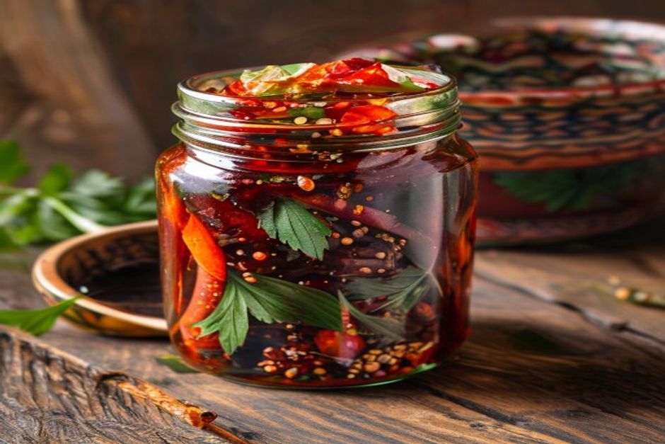 Poivrons à l'aigre doux en conserve (recette de Roumanie)