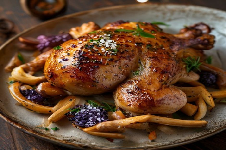 Photo de poulet frit à l'anis gingembre et sel