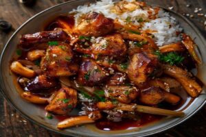 Photo de poulet frit sauce aux prunes