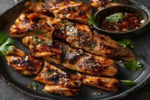 poulet grillé marinade aux pommes