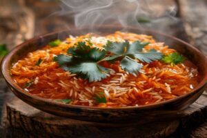Photo de riz à la tomate indienne