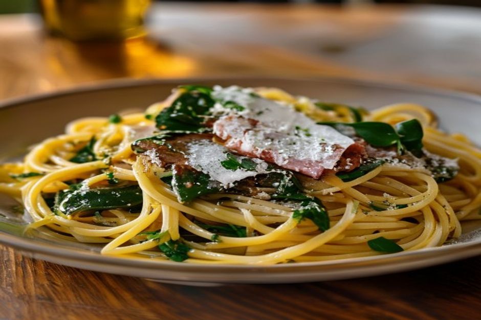 Sauce aux épinards et à la coppa