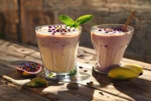 smoothie lait de soja banane passion
