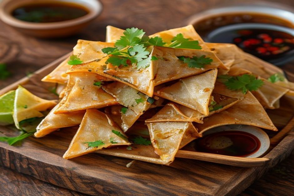 Photo de triangles au tofu au curry