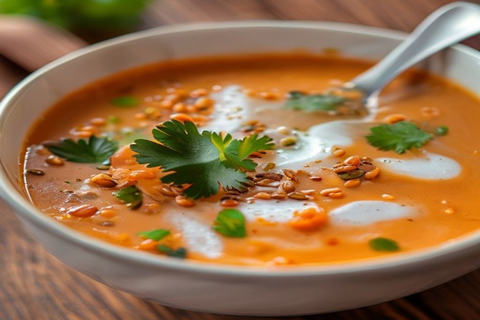 Velouté de lentilles corail aux saveurs coco