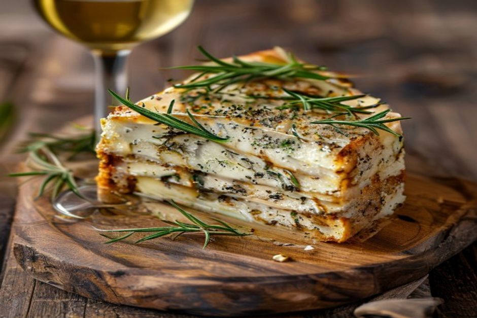 Cake au gorgonzola et au romarin, parfum de miel