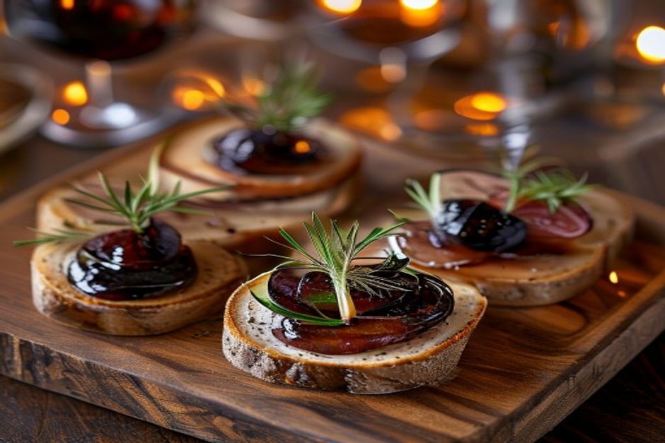 Canapés de foie gras et chutney de figues