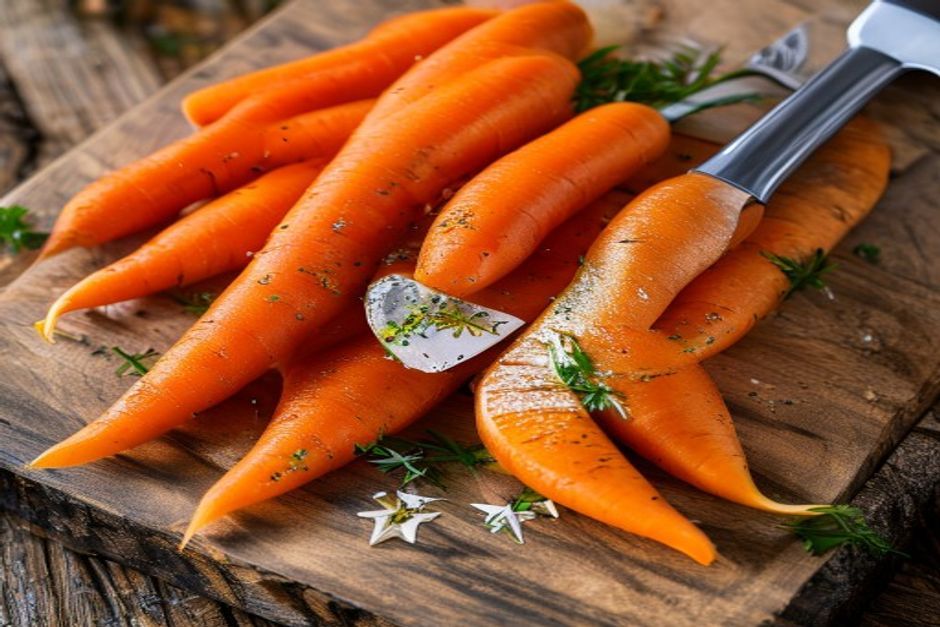 Carottes émincées en rondelles cannelées