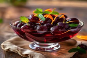 Cerises au vin rouge