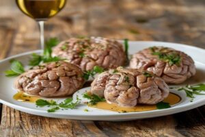Cervelles d'agneau pochées au court-bouillon