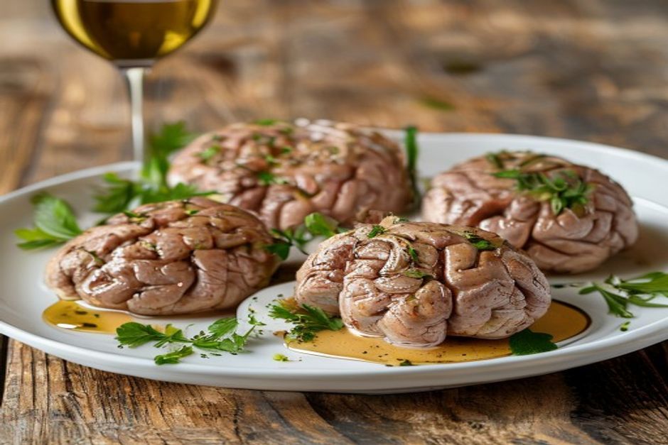 Cervelles d'agneau pochées au court-bouillon